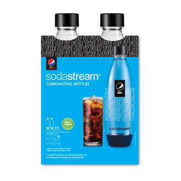 SodaStream Pepsi Max 1L Carbonating Bottles (2 Pack)